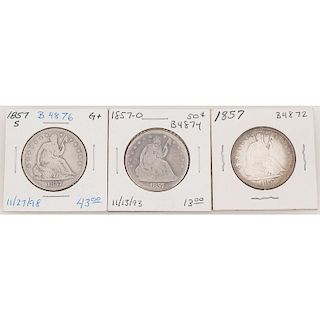 United States Liberty Seated Half Dollars 1857