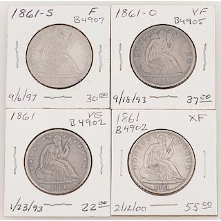 United States Liberty Seated Half Dollars 1861