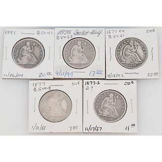 United States Liberty Seated Half Dollars 1877-1891