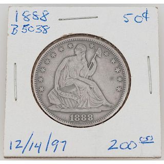 United States Liberty Seated Half Dollar 1888