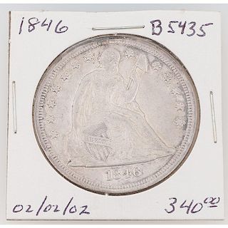United States Liberty Seated Silver Dollar 1846