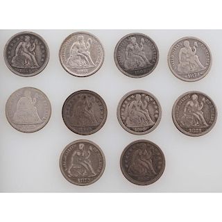United States Liberty Seated Dimes 1856-1873
