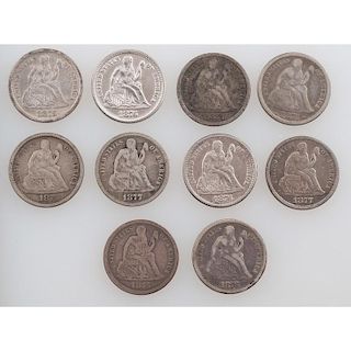 United States Liberty Seated Dimes 1874-1877