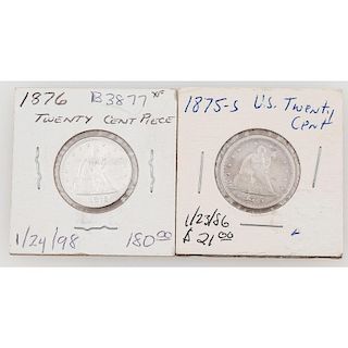 Liberty Seated Twenty Cent Pieces 1875-1876