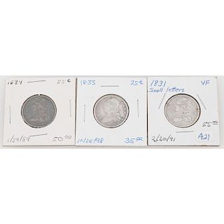 United States Capped Bust Quarter Dollars 1831-1834