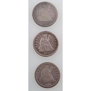 Liberty Seated Quarter Dollars 1841-1842