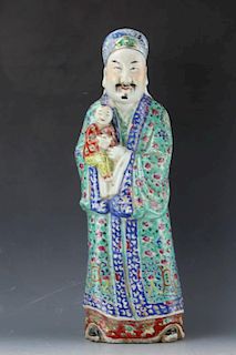 Chinese famille rose porcelain figure of a man with