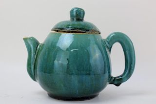 Chinese green glazed teapot by  ShiWan kiln