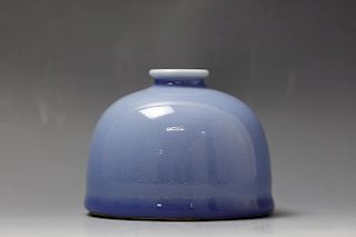 Chinese clair-de-lune glazed floral porcelain pot,Kangxi