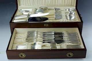 Gorham sterling silverware set with wooden box and