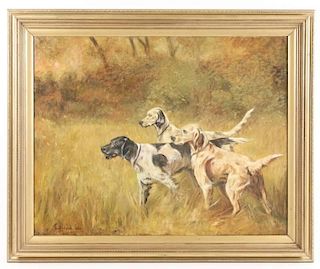 American School Oil, "Hunting Dogs", 1932