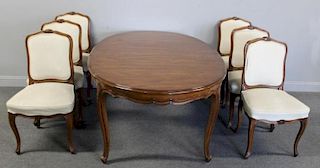 Louis XV Style Fruitwood Dining Table and 6