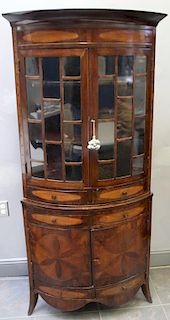 Antique Satinwood Corner Cabinet.