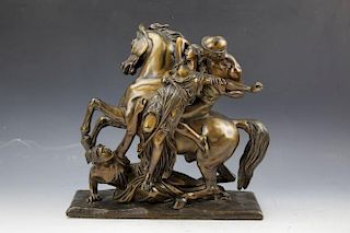 A finely and beautifully made bronze figure of the Rape