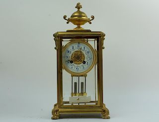 French gilt brass shelf clock from the 19th century