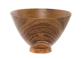 An American Turned Rosewood Bowl, Bob Stocksdale (1913-2003), Diameter 6 3/4 inches.