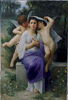 Oil on canvas of Cupid and Venus