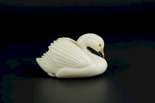Vintage Netsuke carving of a swan