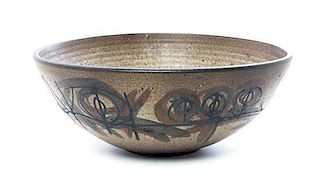 An American Ceramic Bowl, Clyde Burt (1922-1981), Diameter 11 5/8 inches.
