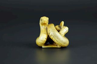 Vintage Netsuke carving of a snake
