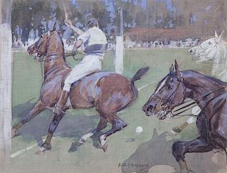 George Denholm Armour, (British, 1894-1949), Saving a Goal, 1913
