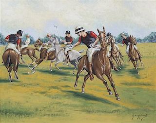 George Denholm Armour, (British, 1864-1949), Polo Match, c. 1910