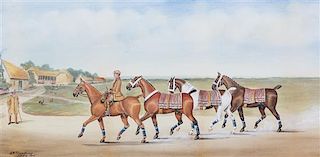 Henry William Standing, (British, 1894-1931), Groom Exercising Polo Ponies, 1907