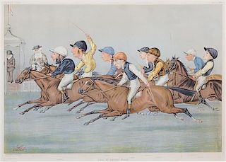 A Collection of Vanity Fair Jockey's Prints Largest image 12 1/2 x 7 1/2 inches.