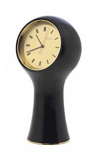 An Italian Molded Plastic and Brass Table Clock, Angelo Mangiarotti (1921-2012), for Secticon, Height 9 1/2 inches.
