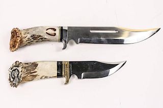 Pair of Ram's Horn Handled Bowie Knives