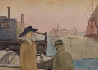 STUART DAVIS, (American, 1892-1964), The River, watercolor