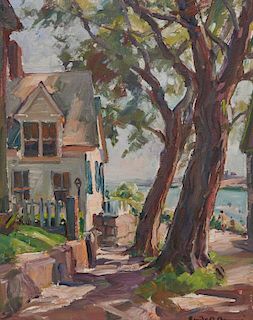 EMILE ALBERT GRUPPE, (American, 1896-1978), King Street, Rockport, oil on canvas