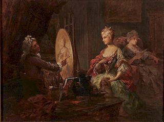 Manner of NICOLAS de LARGILLIERE, (French, 1656-1746), In the Artist's Studio, oil on canvas