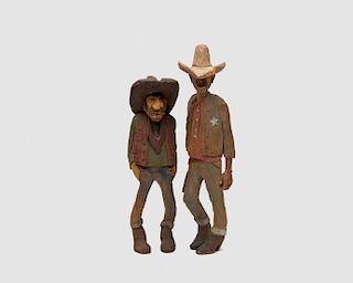HERBERT "ANDY" S. ANDERSON, (American, 1893-1960), Cowboy and Sheriff, carved wood
