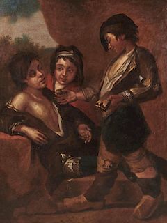 ITALIAN SCHOOL, (18th/19th century), Boys' Barter, oil on canvas