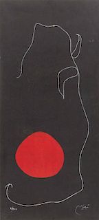JOAN MIRO, (Spanish, 1893-1983), Oiseau devant le soleil, 1961, color lithograph