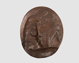 KAHLIL GIBRAN, (American, 1922-2008), Oval Nude, bronze