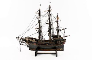Carved Model of CT Navy Ship Oliver Cromwell