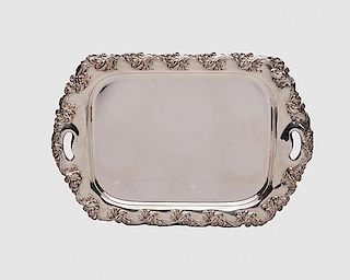 American Silver Art Nouveau Two Handled Tray, The Mauser Manufacturing Company, maker