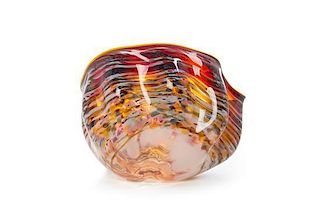 An American Studio Glass Bowl, Dale Chihuly (b. 1941), Width 8 inches.