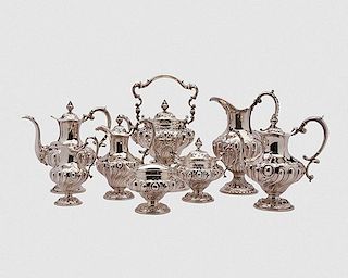 HOWARD AND COMPANY American Silver Eight Piece Coffee and Tea Service