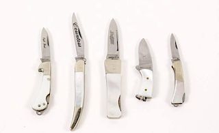 Set of 5 Mother of Pearl Handled Diminutive Knives
