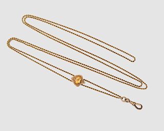 14K Yellow Gold and Citrine Watch Fob Longchain