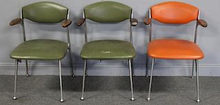 MIDCENTURY. 3 Chairs in Period Upholstery