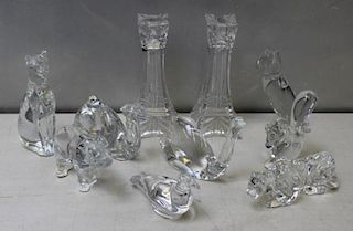 BACCARAT. Group of 8 Baccarat Animal Figurines and