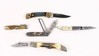 Collection of 5 Pocket Knives by Various Makers