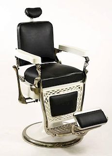 Emil J. Paidar Porcelain & Chromium Barber's Chair