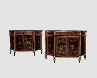 Pair of Regency Chinoiserie Cabinets, early 19th century