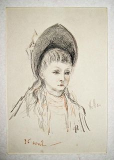 Paul Caesar Helleu,  French (1859 - 1927),"Petite Fille (Little Girl)",