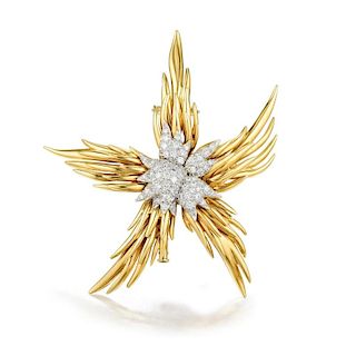 Jean Schlumberger for Tiffany & Co. 'Flame' Diamond, Gold Brooch